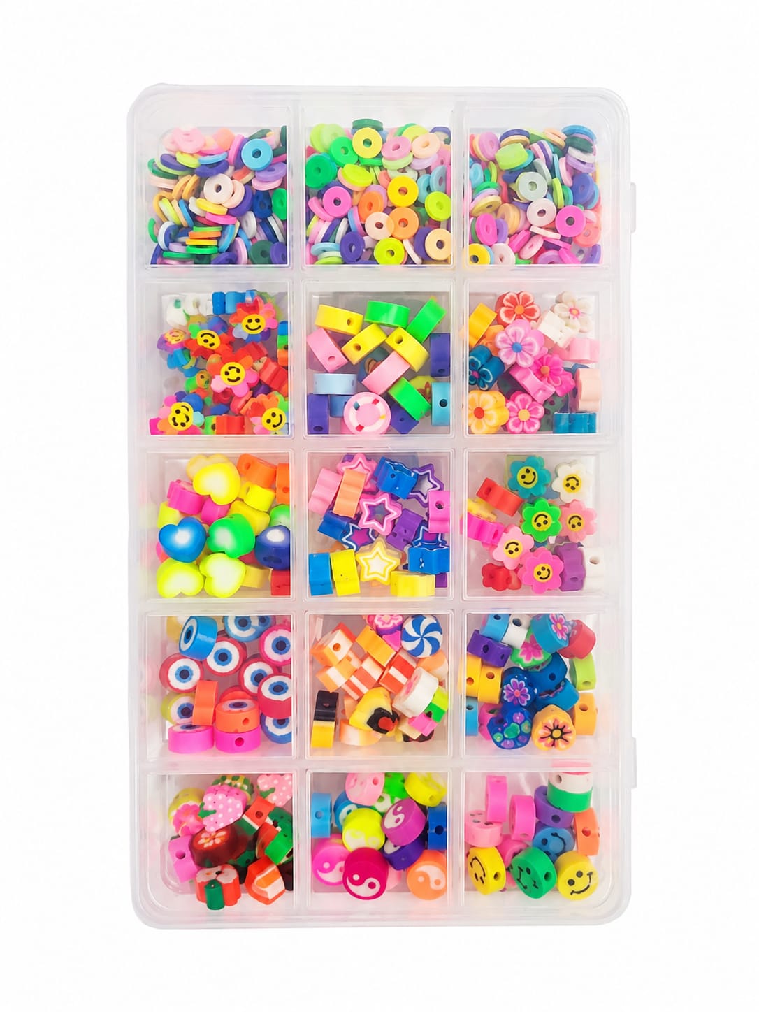 Caja organizadora con cuentas y encantos para crear pulseras personalizadas.