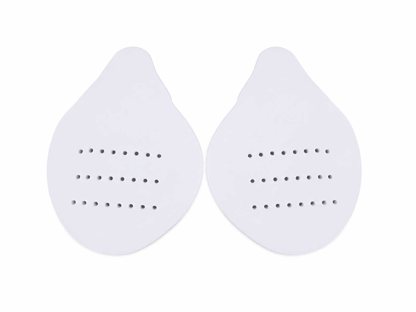 Almohadillas protectoras para la punta del pie en color blanco.