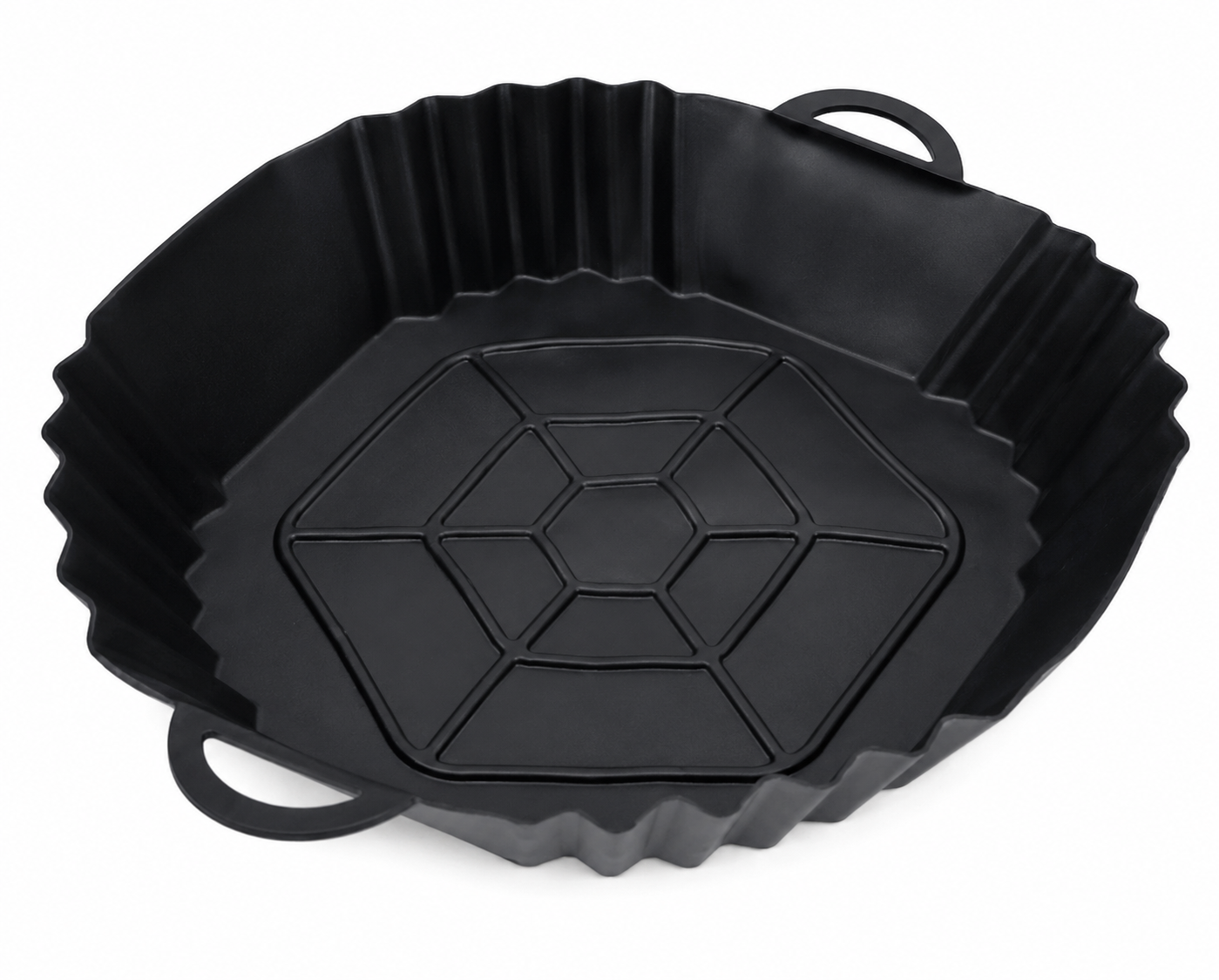 Molde de Silicona Redondo para Freidora de Aire con Asas Integradas Reutilizables.