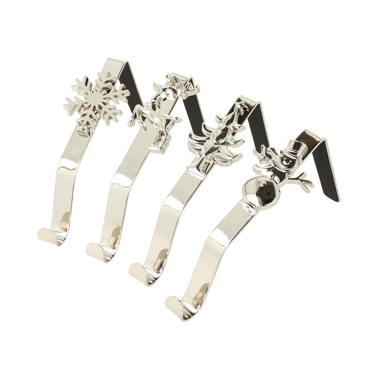 Gancho para Calcetines de Navidad, 4 Soportes para Calcetines de Navidad con Adhesivo Gancho para Chimenea de Metal