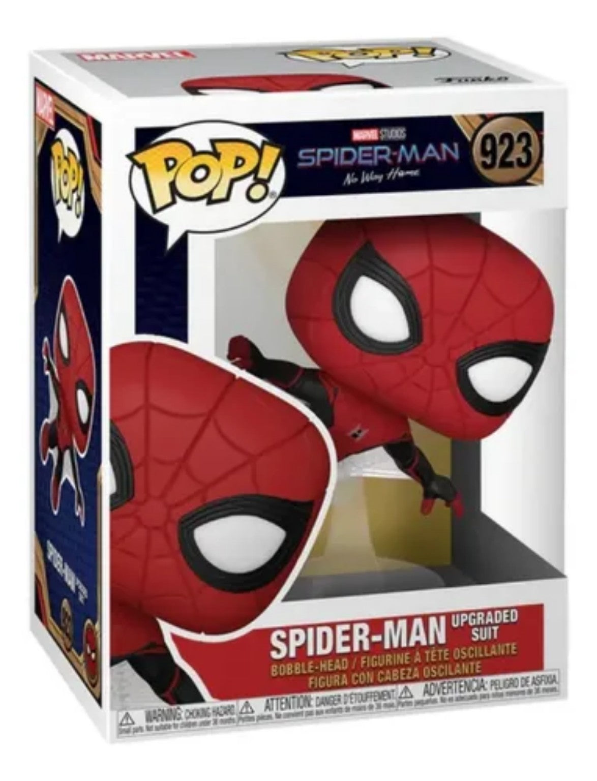 Figura coleccionable de Spider-Man con traje mejorado y cabeza oscilante, número 923.