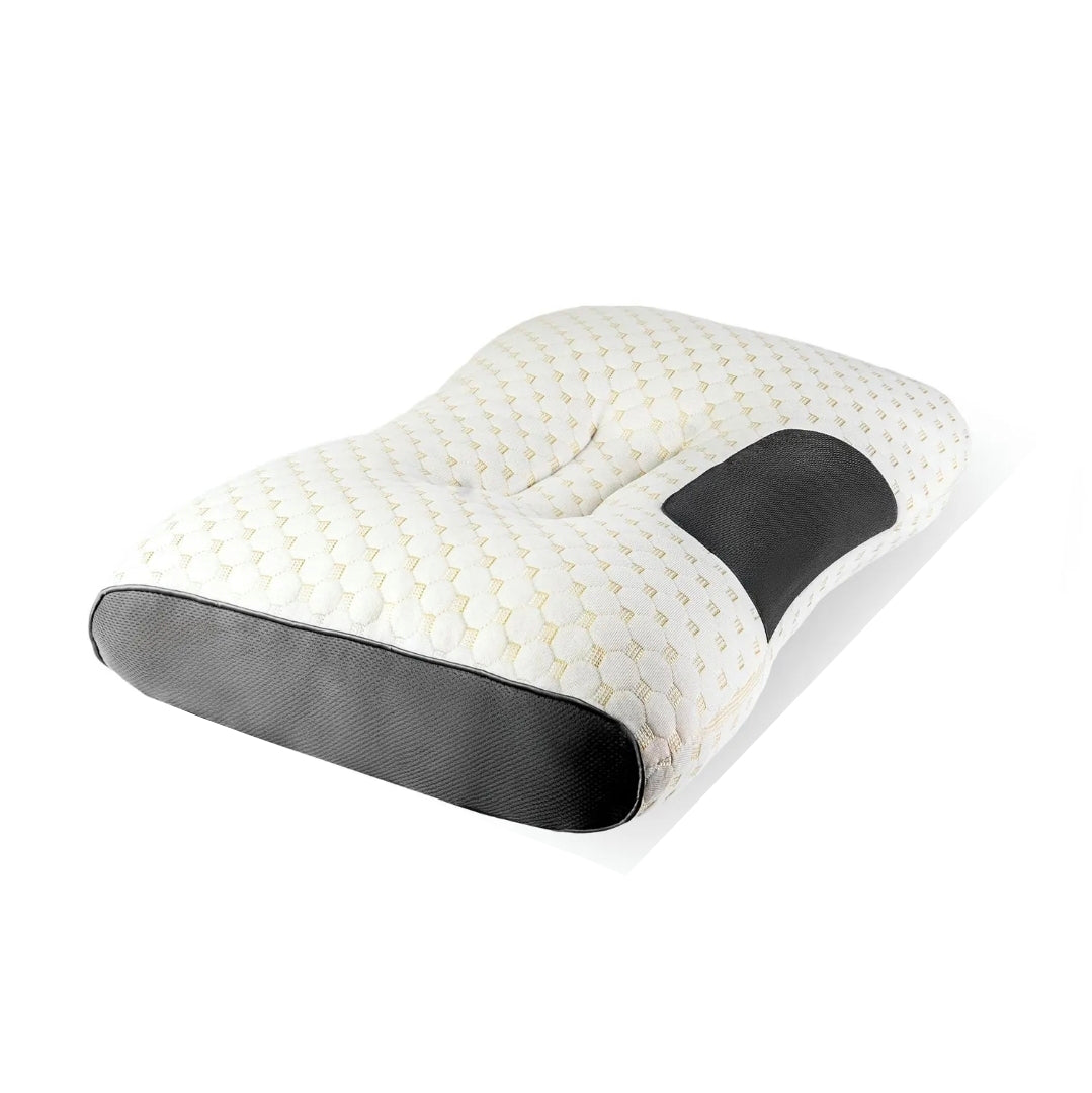 Almohada ortopédica Cervical diseñada con espuma viscoelástica para brindar soporte ergonómico al cuello y cabeza.
