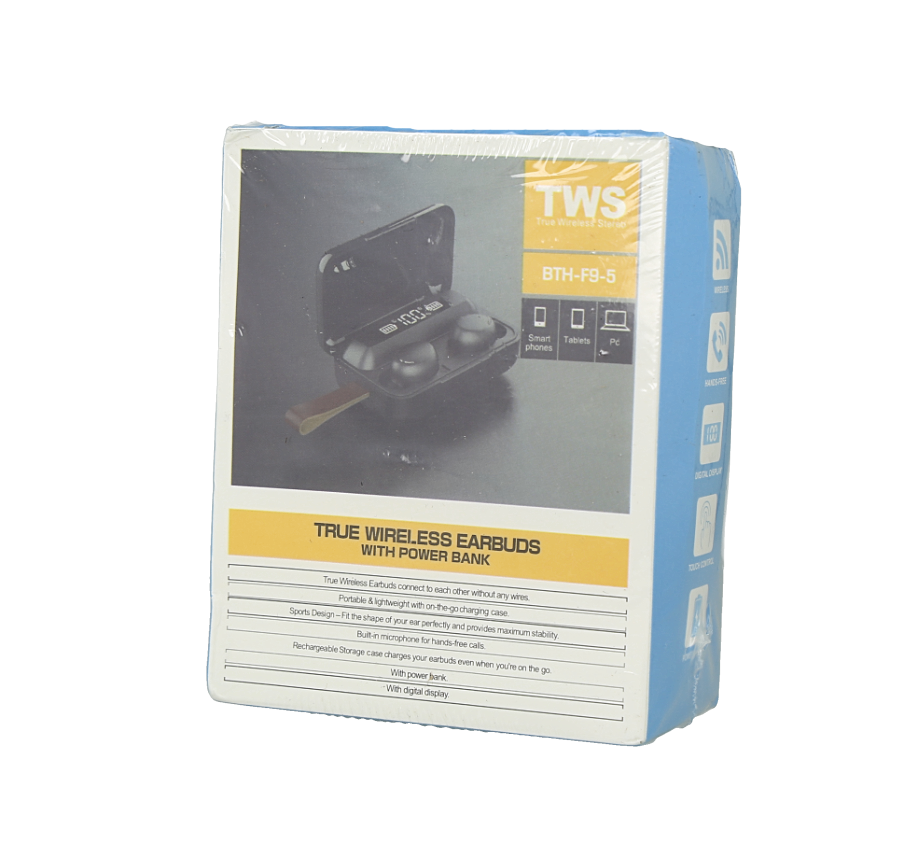 Audífonos inalámbricos TWS con power bank.