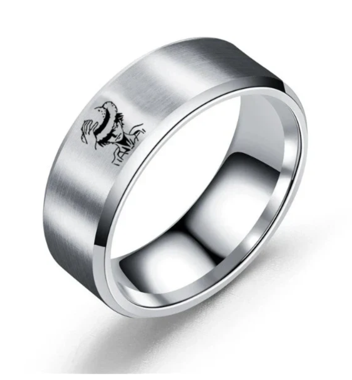 Anillo de One Piece Monkey D. Luffy color silver size 9.