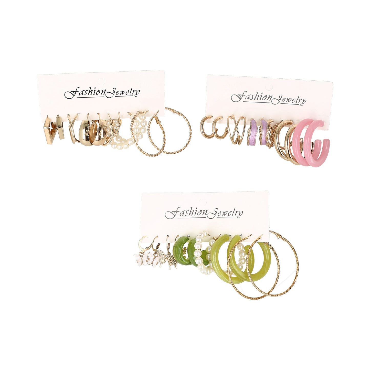 combo de aretes distintos tipos