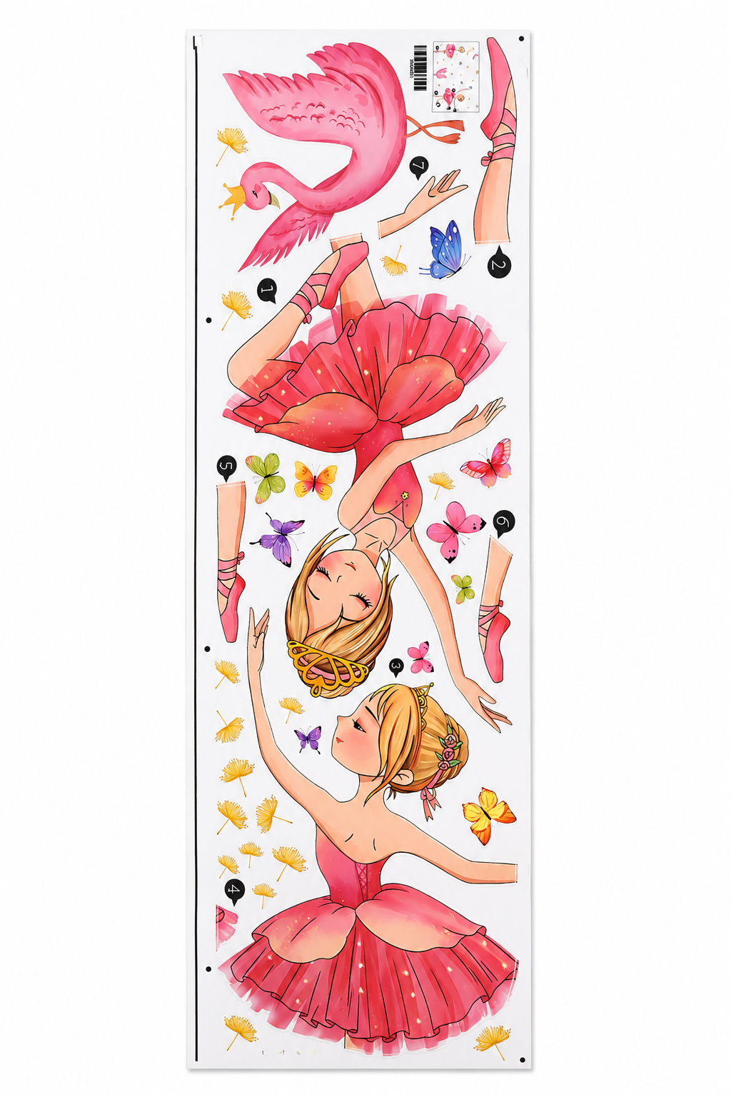 Sticker Decorativo de Bailarinas y Cisne para Habitación Infantil.