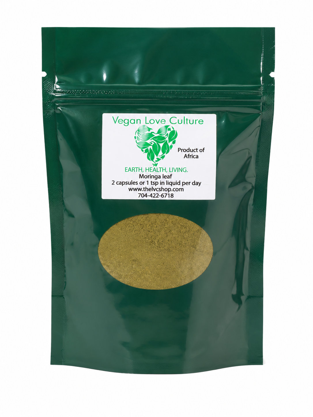 Polvo de Hoja de Moringa Natural en Bolsa Resellable, Suplemento Vegetal Rico en Nutrientes para Batidos, Infusiones y Recetas.