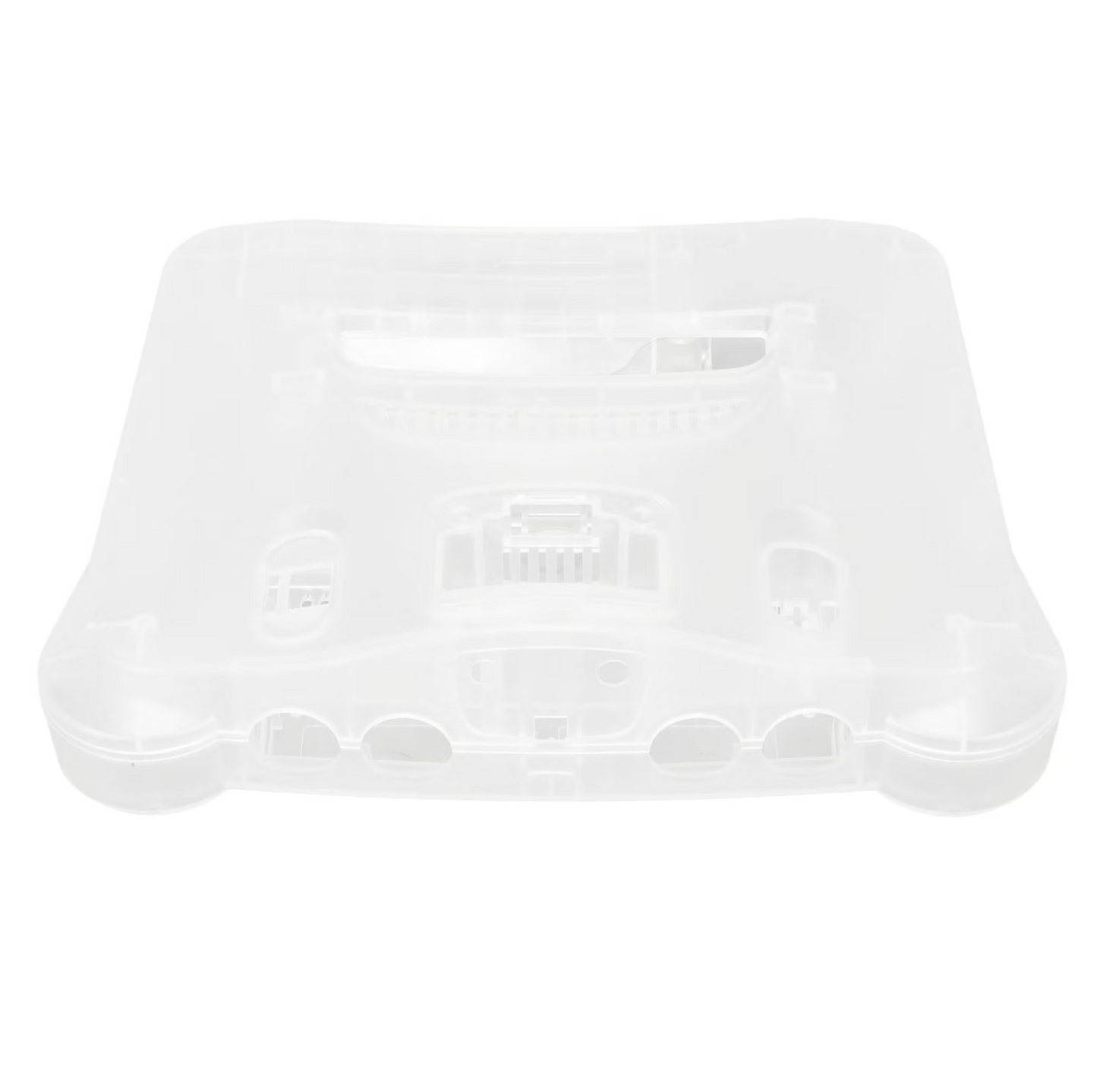 Carcasa de repuesto transparente para consola Nintendo 64 transparente.