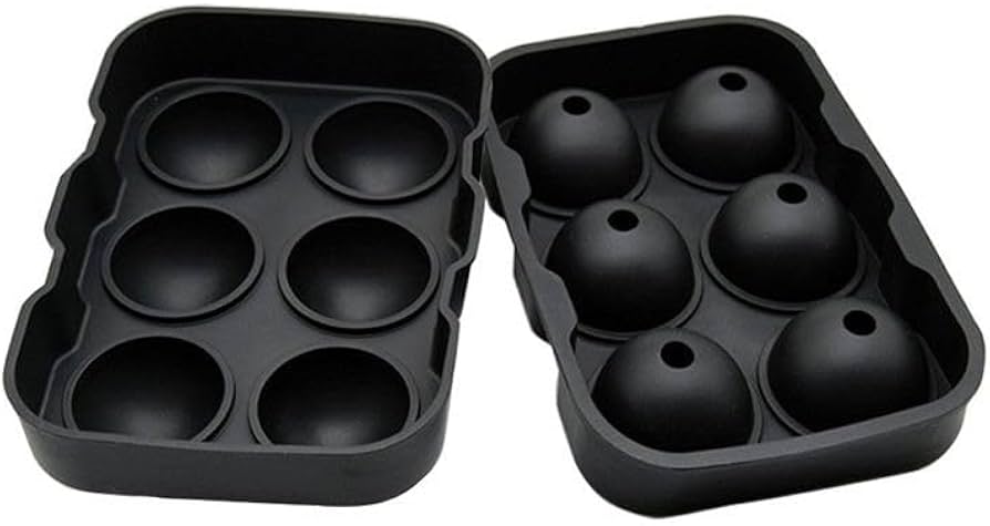 Molde de silicona negro para hacer esferas de hielo
