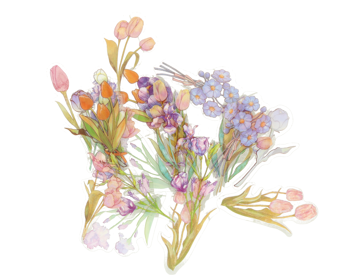 Stickers de flores varias unidades.