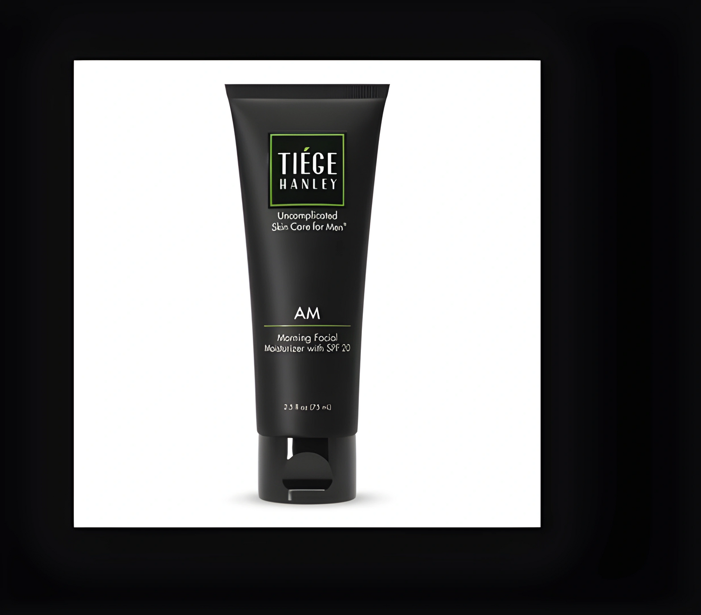 Hidratante facial matutino con FPS 20 para hombres en un tubo negro de 0.75 oz.