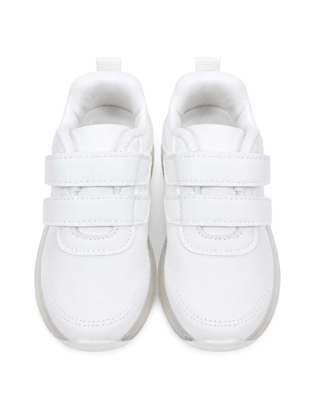 Zapatos Deportivos Casuales para Niño con Cierre de Velcro, Color Blanco, Talla 23.