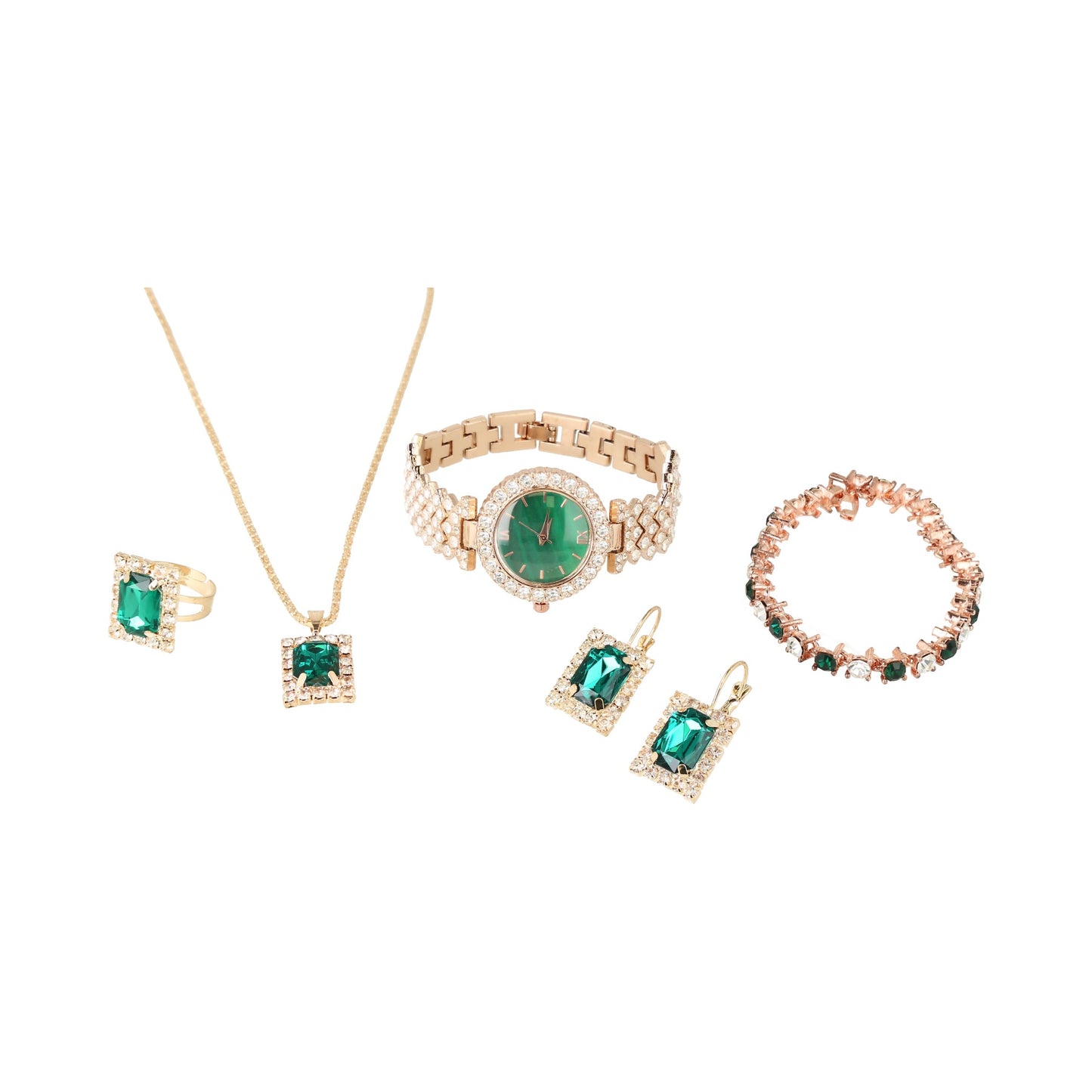 kit de joyeria gold/green