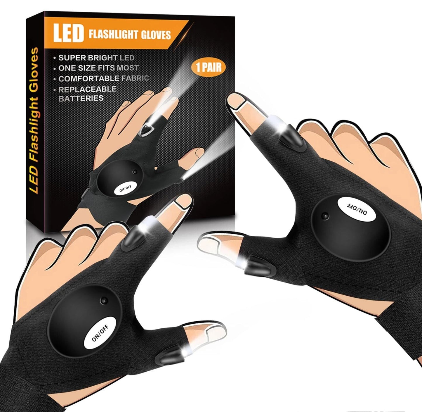 Guantes con luces para reparación, pesca, acampada, senderismo