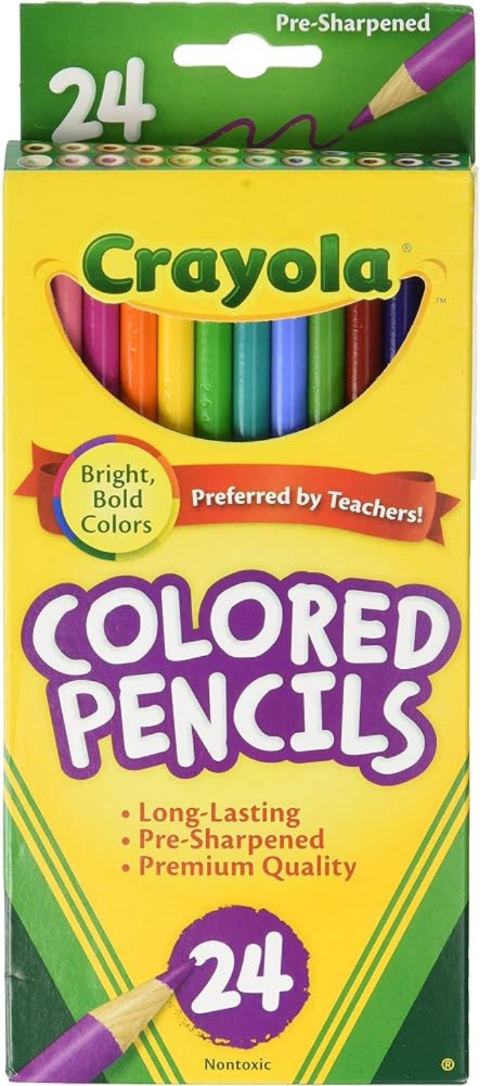 Lápices de colores preafilados, 24 unidades, colores brillantes y duraderos.