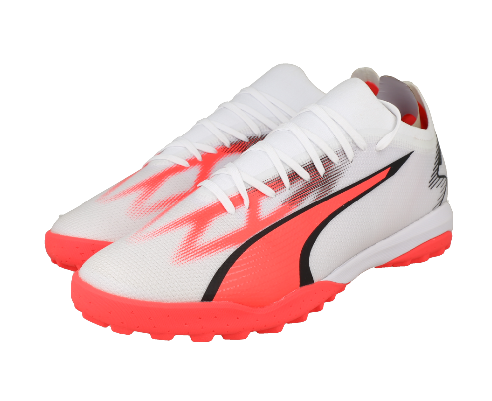 Tenis de fútbol Ultra Match TT en color blanco y naranja neón, size 46