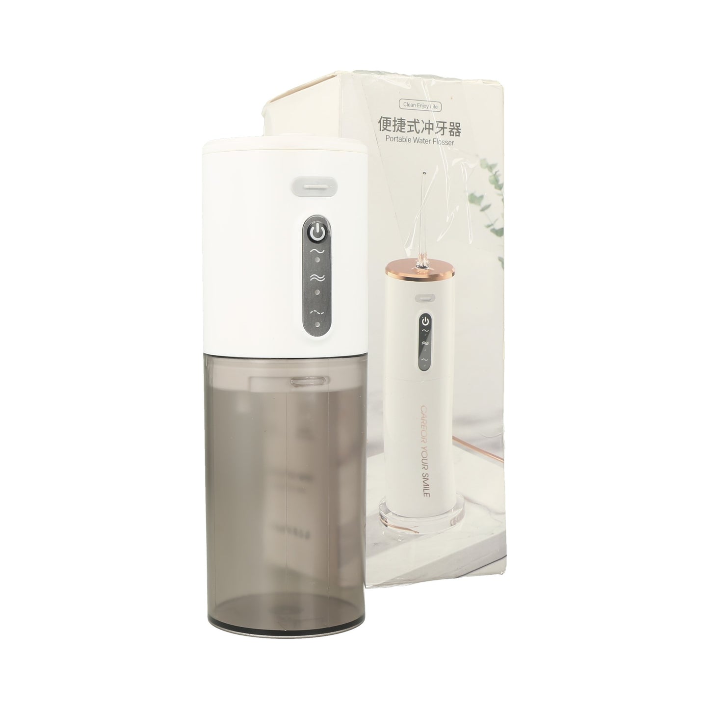 Irrigador bucal eléctrico inalámbrico con 3 modos, 2 boquillas reemplazables, 300 ml, IPX7, resistente al agua.