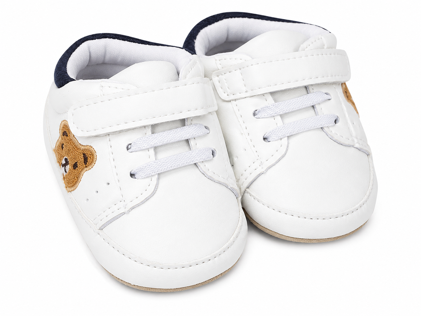 Zapatos para Bebé con Cierre de Velcro y Diseño de Osito Talla 19.
