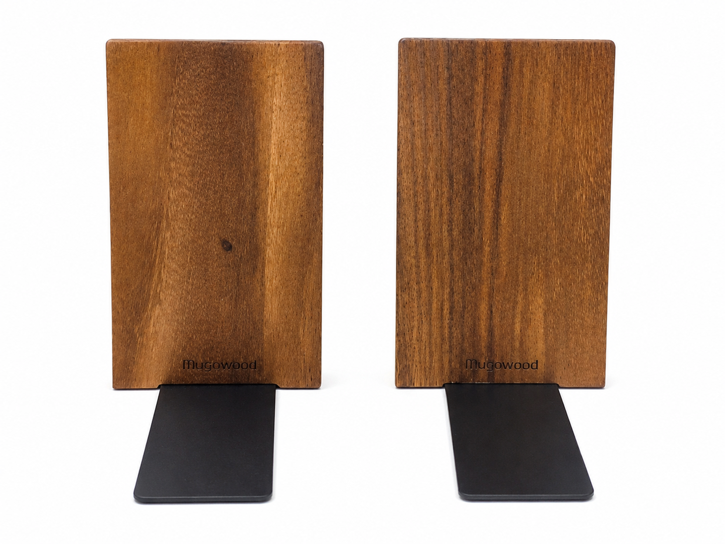 Soportes para Libros de Madera con base Metálica Antideslizante.