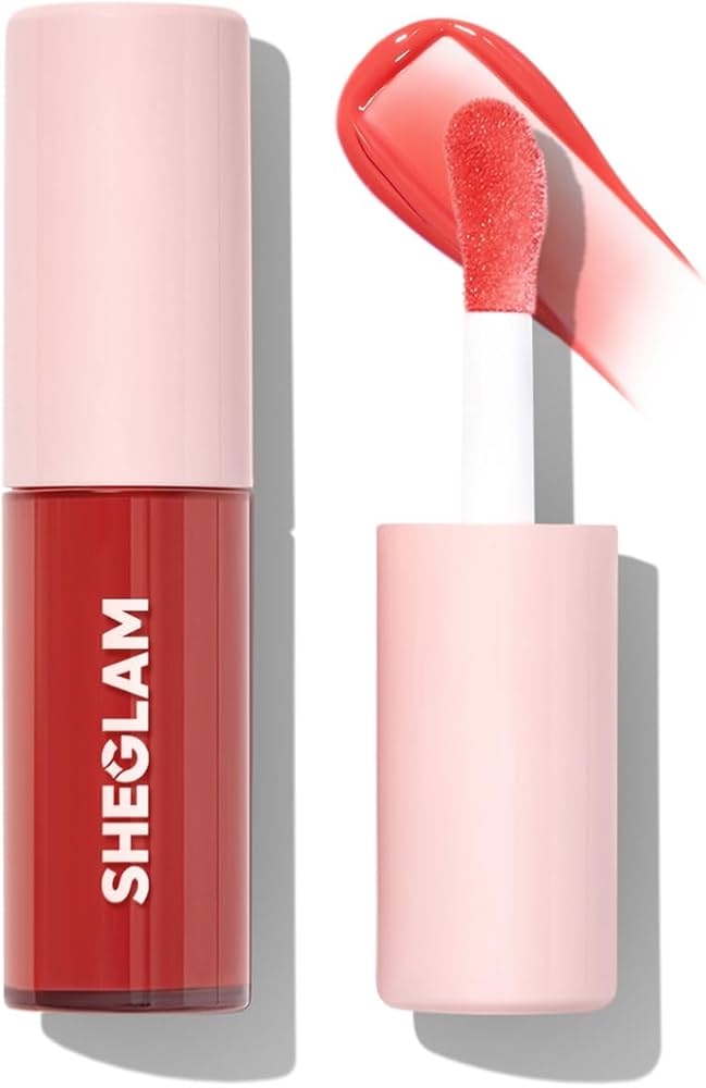 Aceite labial tintado, caracterizado por su fórmula hidratante y acabado brillante.