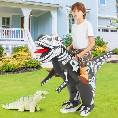 Disfraz inflable de dinosaurio esqueleto de 36 pulgadas para niños.