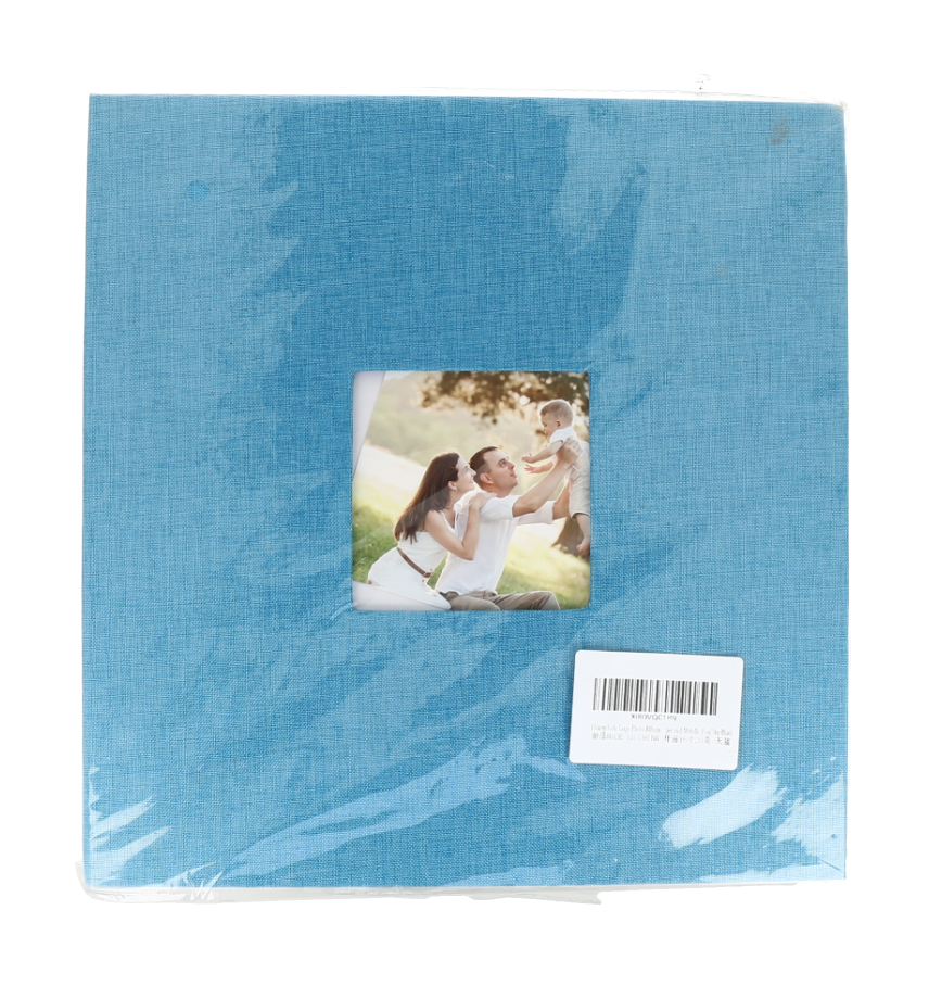 Album de fotos autoadhesivo de color azul, diseñado para organizar y proteger recuerdos fotográficos