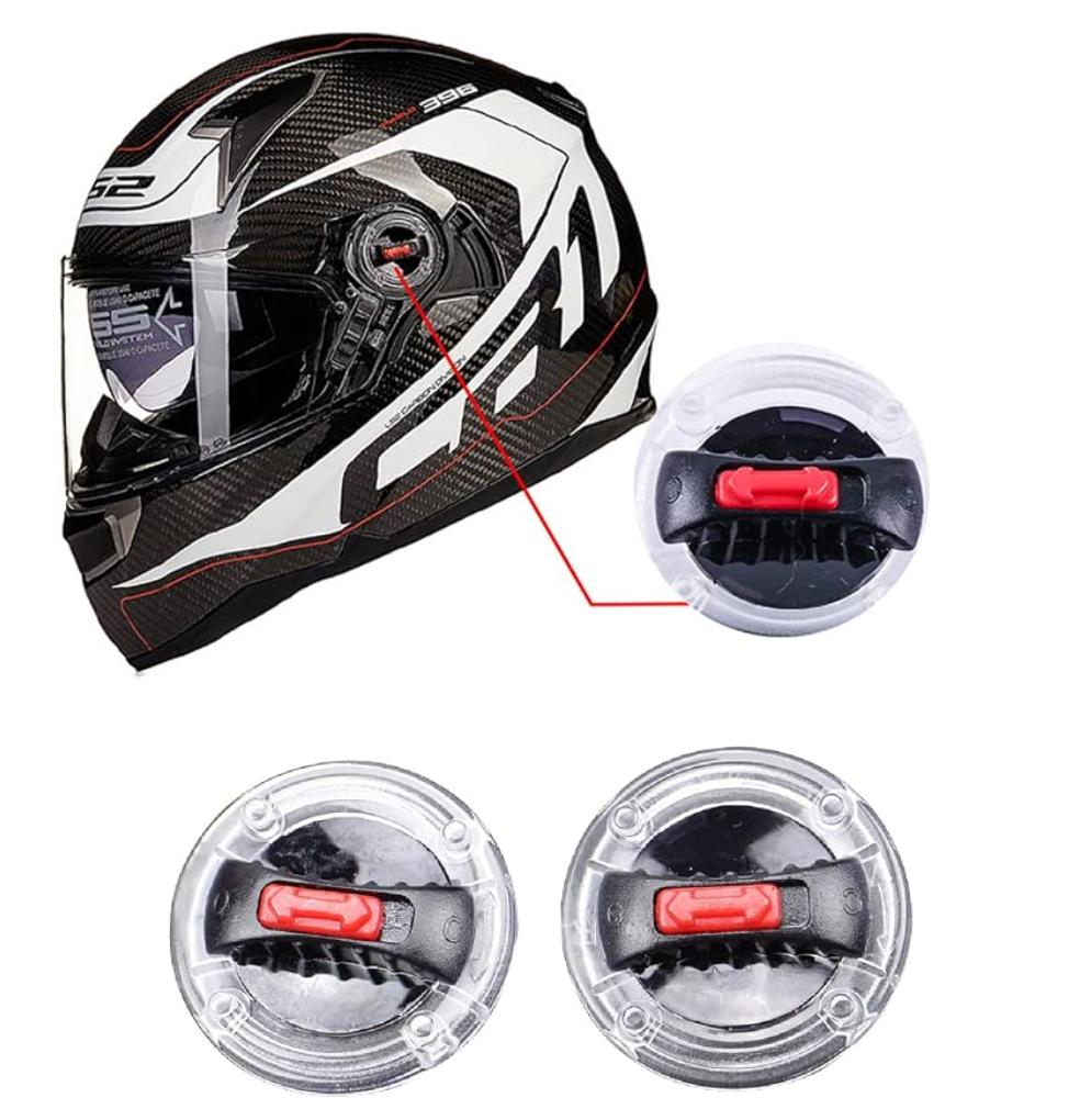 Par de clip de fijación de visera redonda para casco de motocicleta, compatible con LS2 FF358 FF396 FF370 FF386