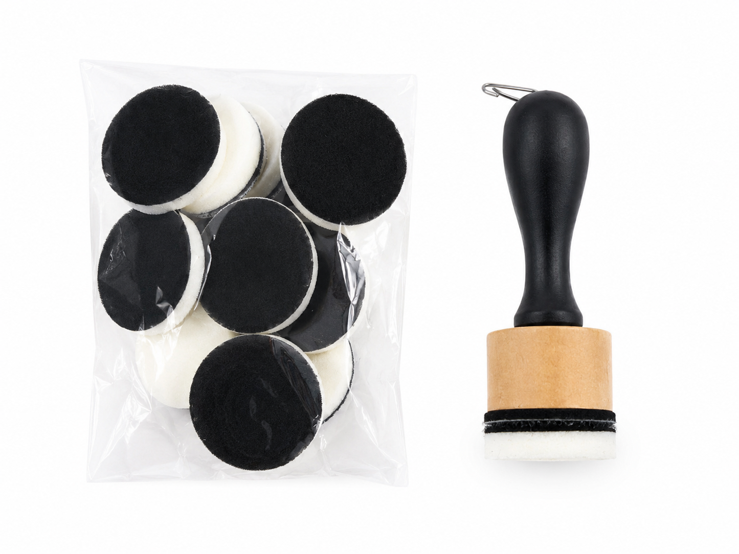 Kit de Aplicadores de Esponja para Pintura y Manualidades con Mango Ergonómico y Repuestos Redondos.