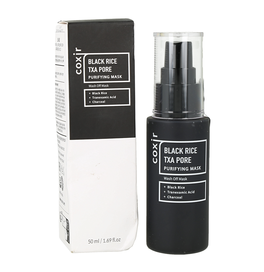 Mascarilla facial de limpieza profunda y tratamiento de poros con arroz negro y carbón