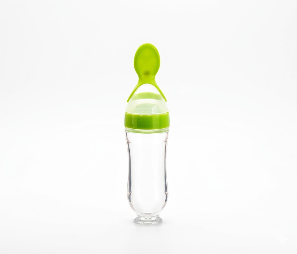 Dispensador de alimentos para bebés está diseñado con silicona apta para alimentos y una capacidad de 3.0 fl oz.