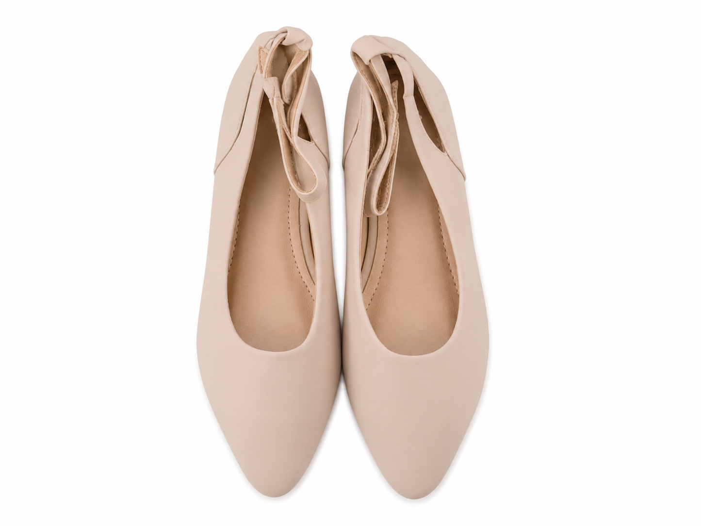 Zapatos Planos de Punta para Mujer Color Beige Talla 6.