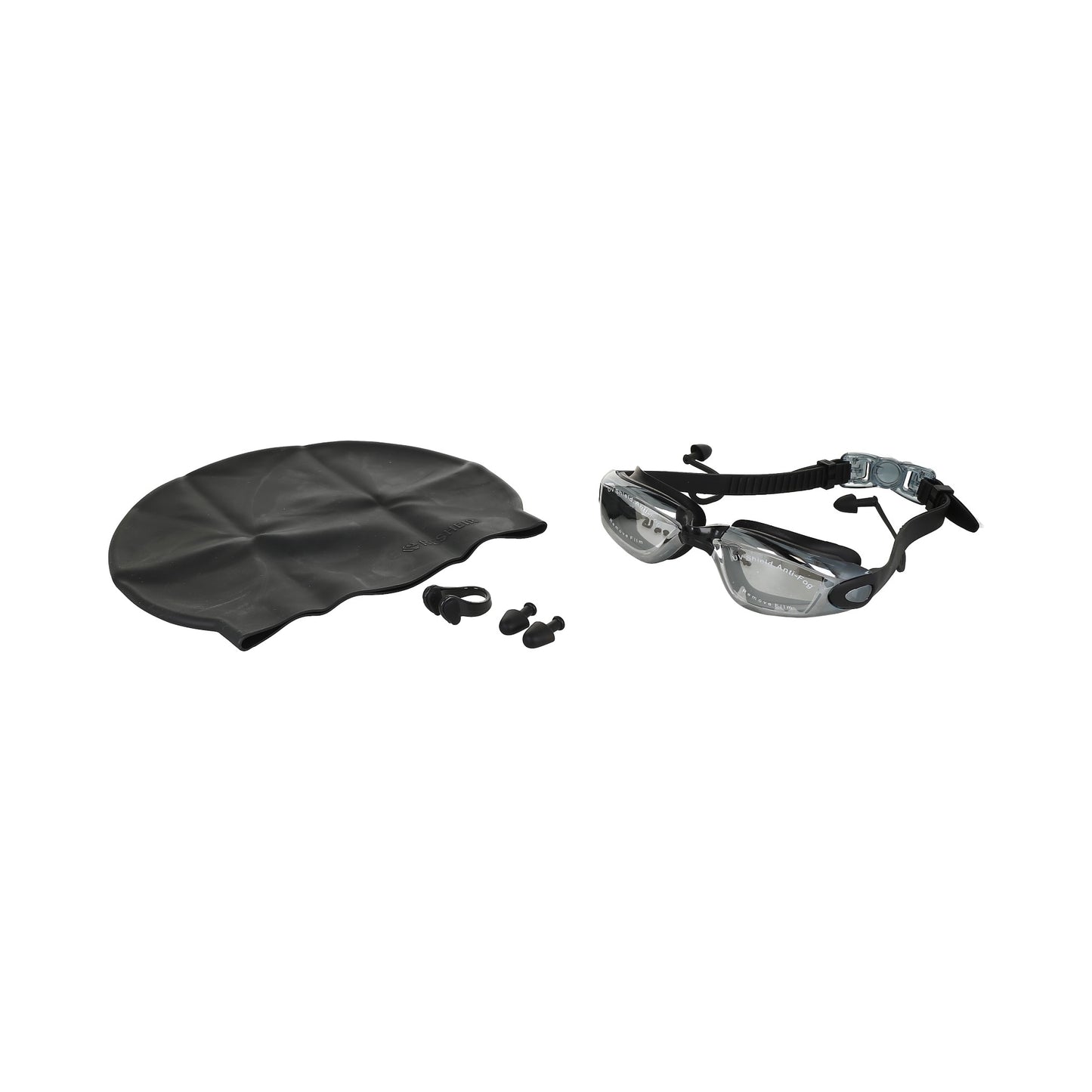 Set gafa y gorro de natación para adultos con tapones para los oídos integrados
