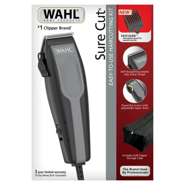Kit de corte de pelo que cuenta con cuchillas autoafilables de acero al carbono que se mantienen afiladas por más tiempo.