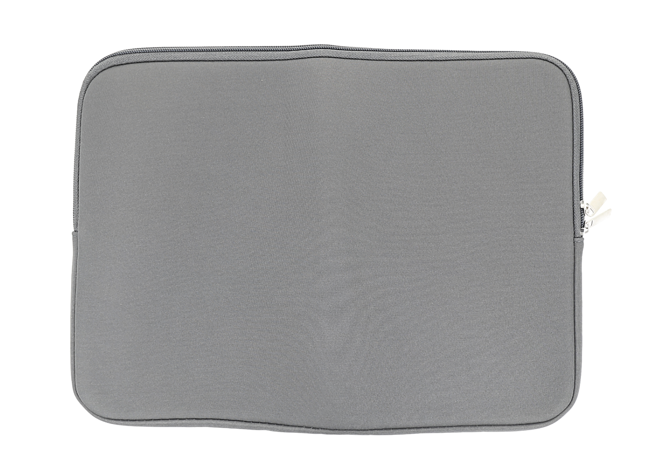 Funda de neopreno gris para computadora portátil con cierre de cremallera