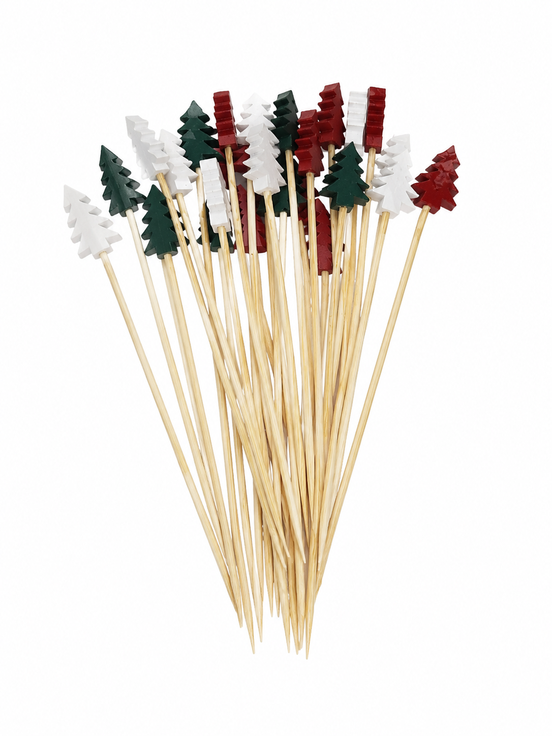 Palillos Decorativos para Cócteles con Diseño de Árbol Navideño.