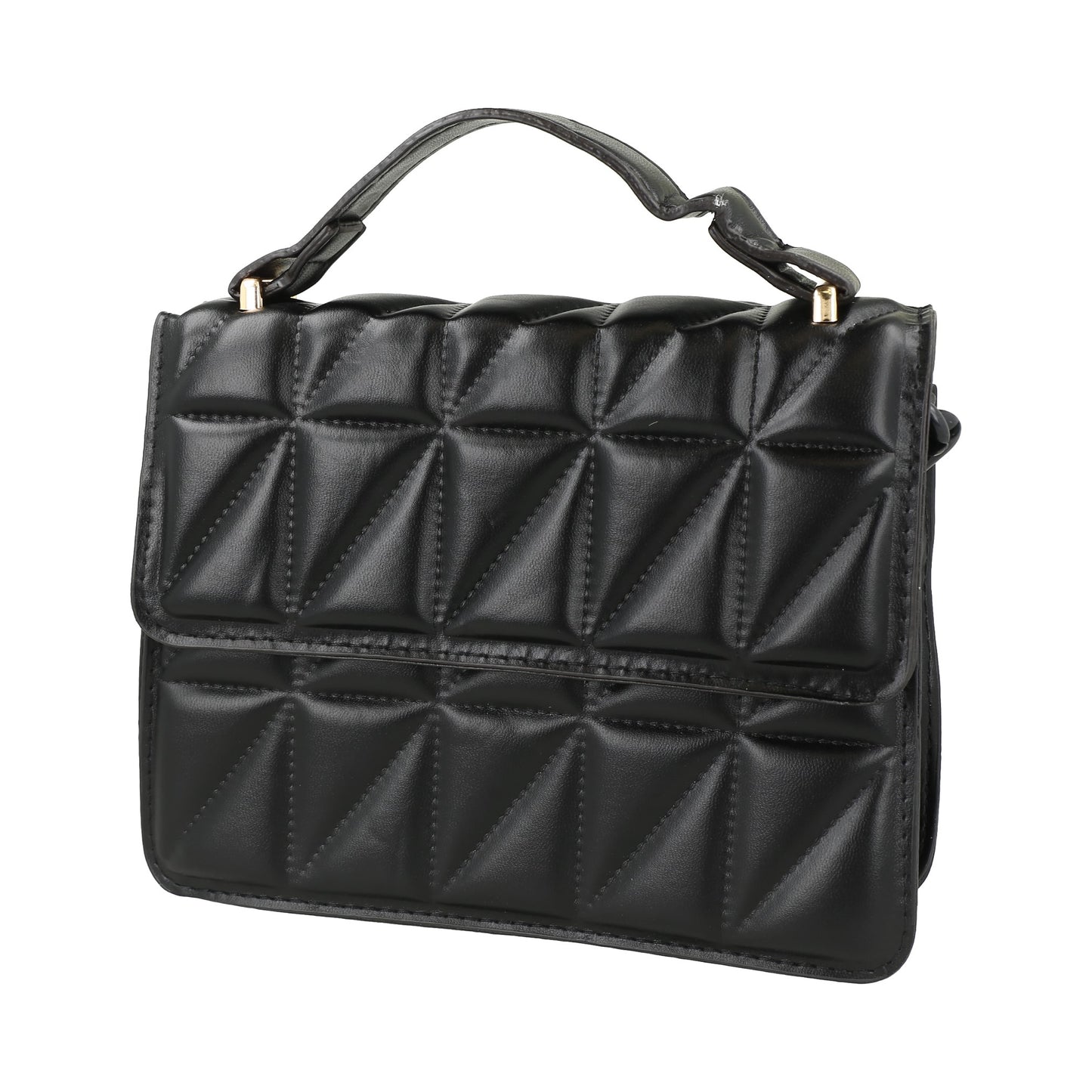 Bolso cruzado cuadrado de piel sintética acolchada para mujer