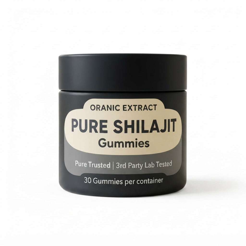 Suplemento en formato de gomitas que contiene extracto de shilajit.