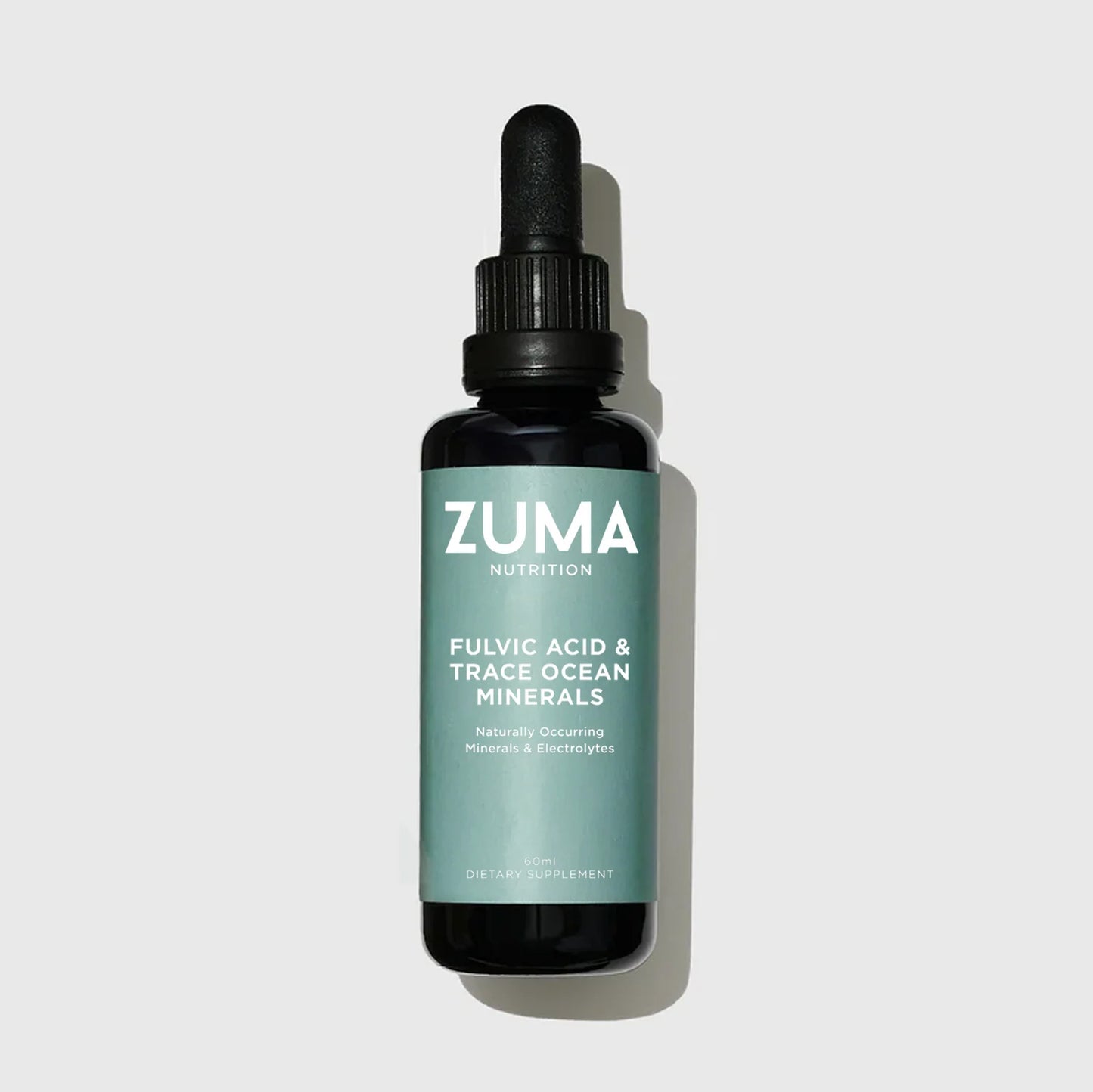 Suplemento líquido de 60 ml contiene ácido fúlvico y minerales oceánicos traza.