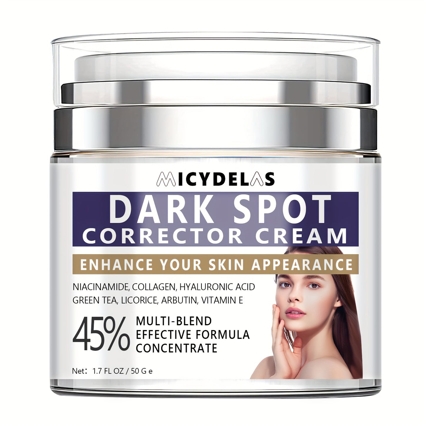 Crema diseñada para eliminar y desvanecer manchas oscuras, hiperpigmentación, pecas y manchas solares.