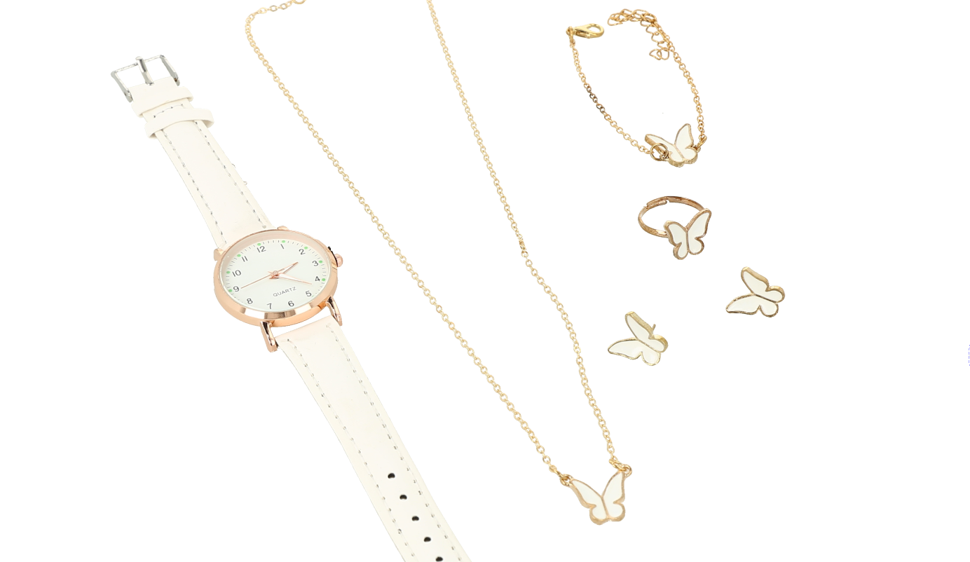 Conjunto de accesorios para mujer con dijes de mariposa.