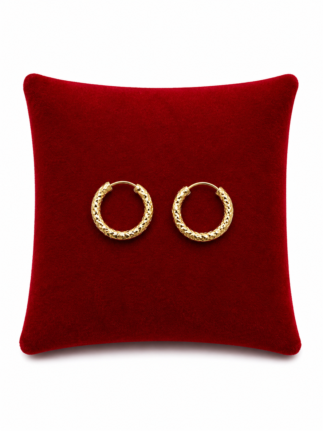 Aretes de Aro Texturizados Color Dorado con Cierre de Presión.