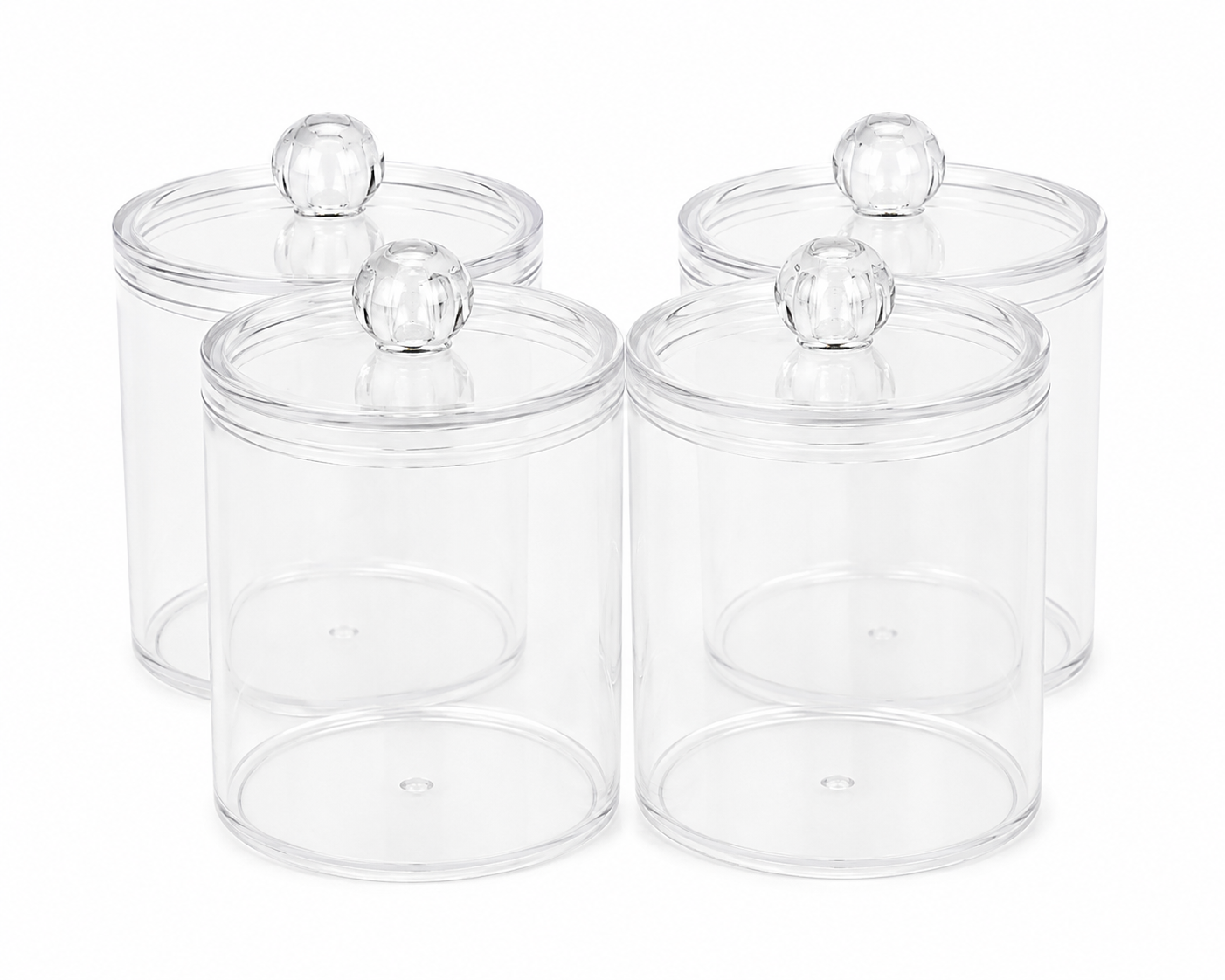 Set de 4 Organizadores Transparentes con Tapa para Almacenamiento.