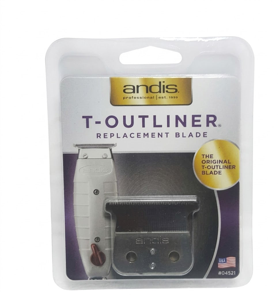 Repuesto de cuchilla Andis T-Outliner color plateado modelo #04521.
