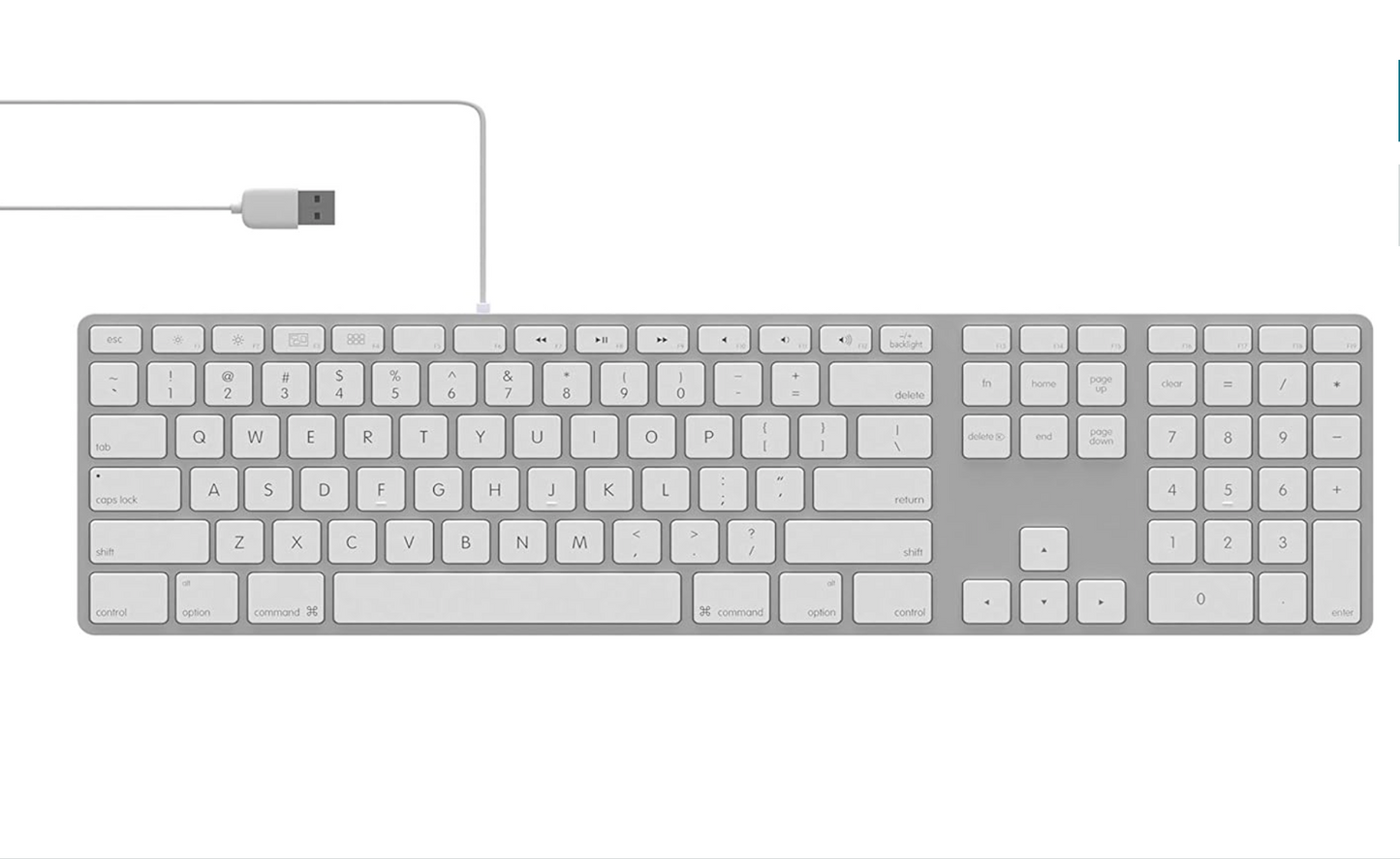 Teclado de aluminio con cable para Mac.