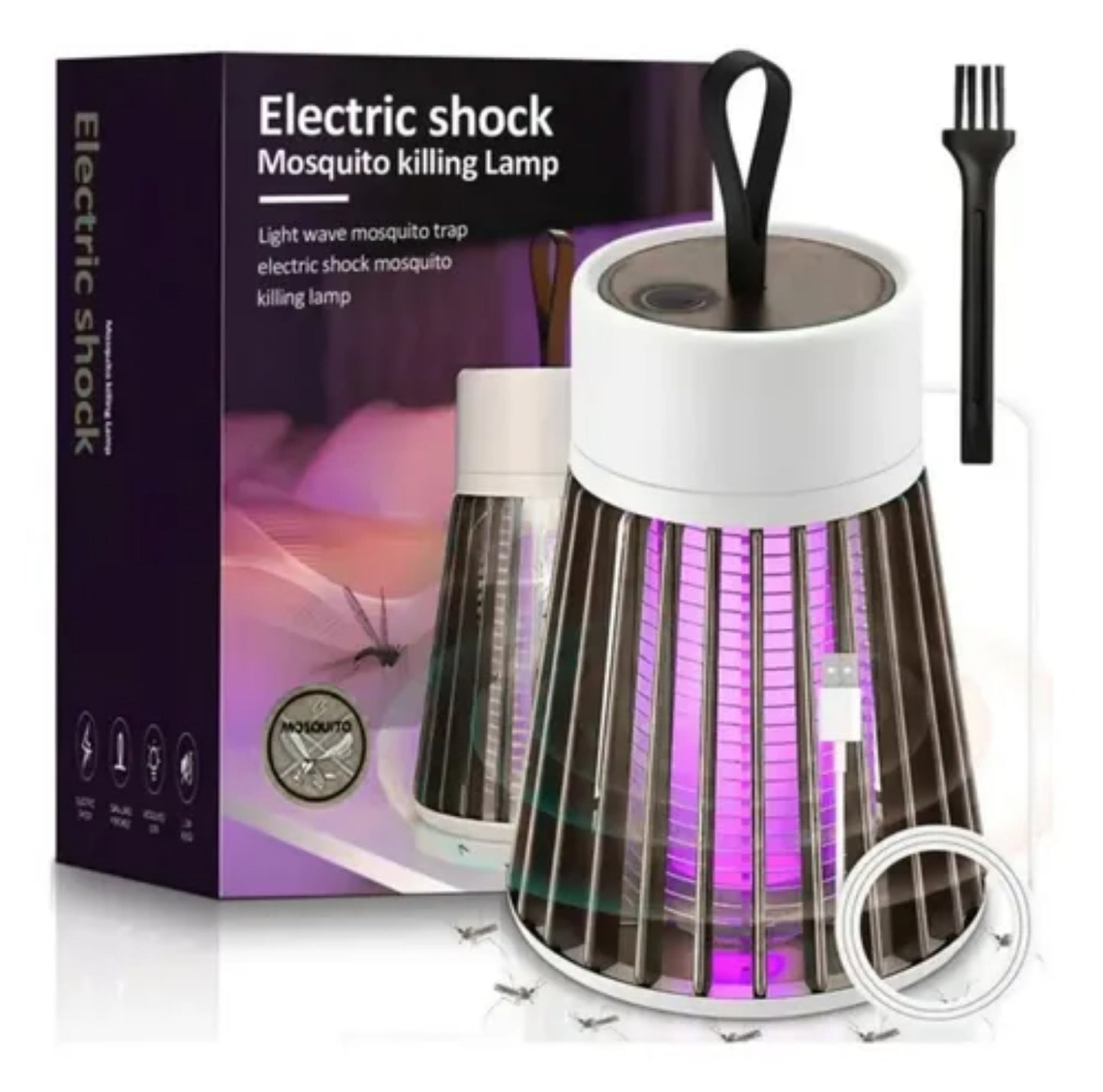 Lámpara Eléctrica Mata Mosquitos USB con Luz UV para Interiores.