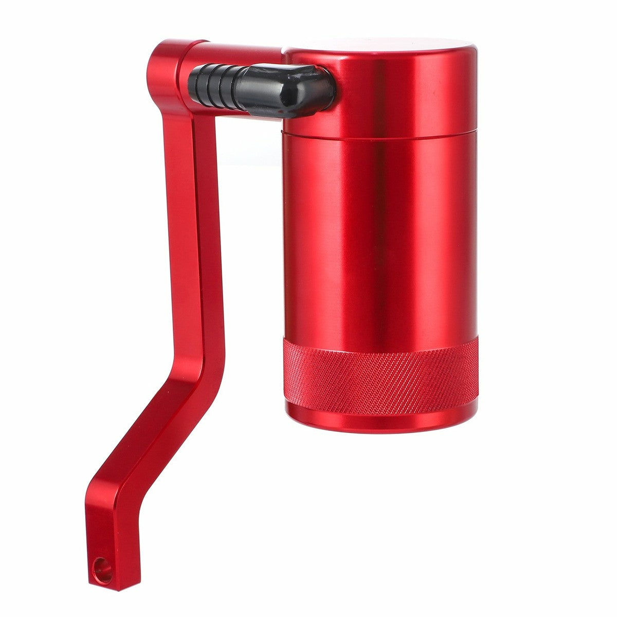 Kit de lata de captura de aceite (oil catch can) mecanizado en aluminio billet color rojo, diseñado con un soporte en forma de "Z"