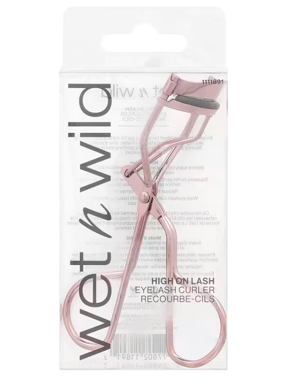 Rizador de pestañas Wet n Wild High On Lash con acabado en oro rosa.