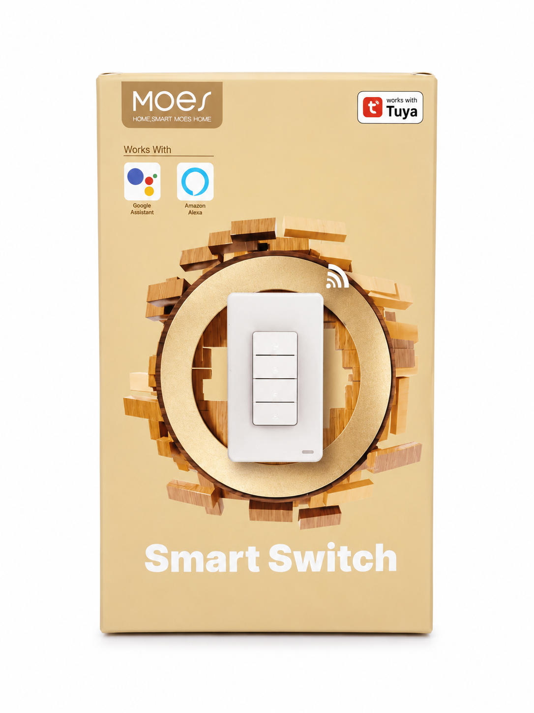 Interruptor Inteligente WiFi de Pared Compatible con Asistentes de Voz y Automatización del Hogar.