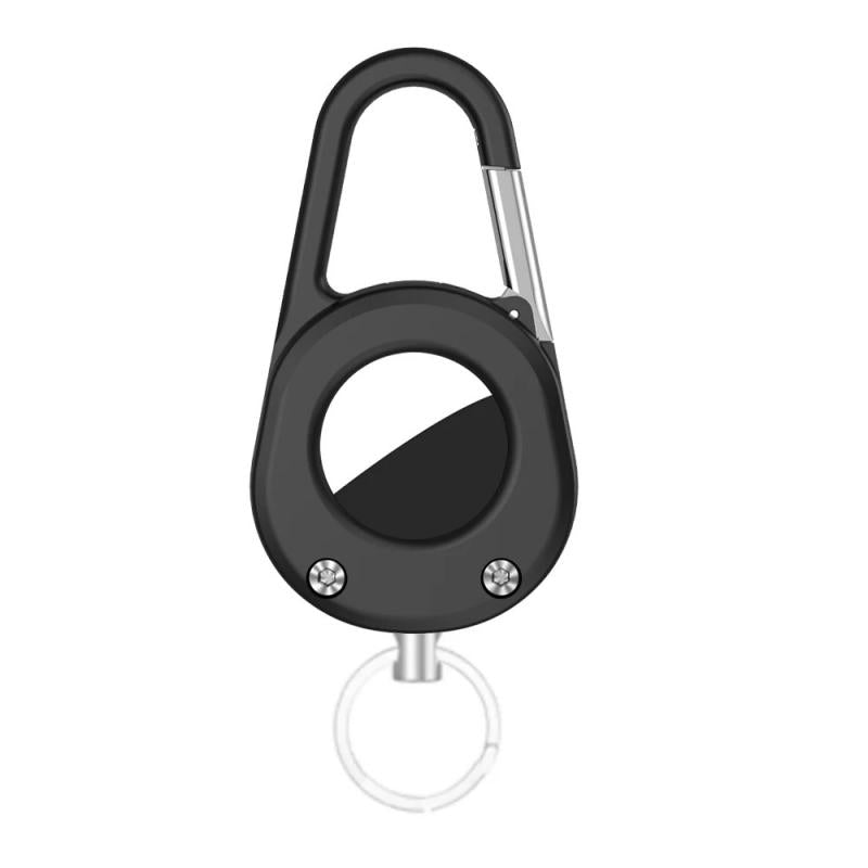 Secure Holder con mosquetón para AirTag, diseñado específicamente para proteger y sujetar un dispositivo de rastreo Apple AirTag a diversas pertenencias.