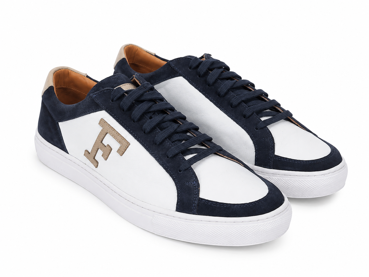 Zapatillas Casual Premium Blanco y Azul Marino talla 43.